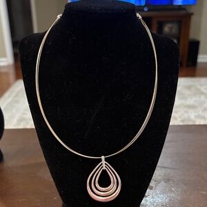 Elegant Multi-Teardrop Silver Pendant Necklace  - Women Jewelry